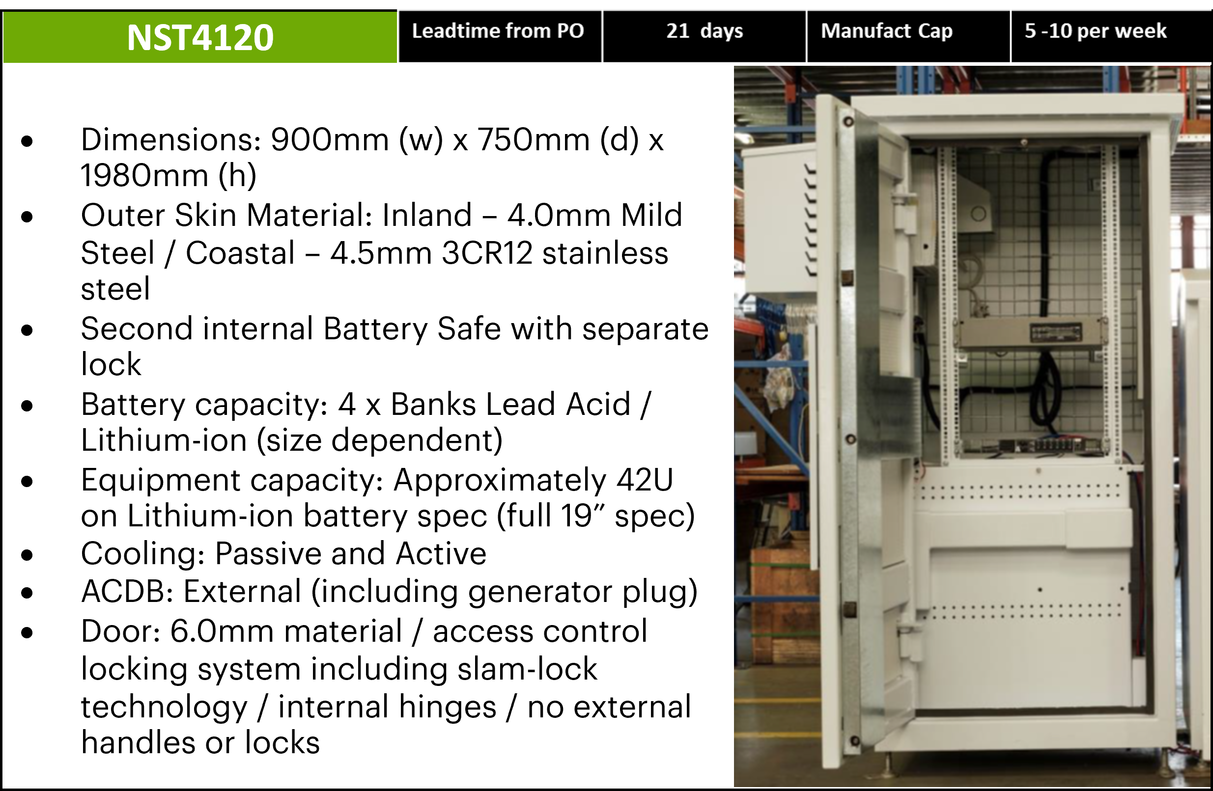 1 door 2000mm high security 4,5mm outdoor cabinet specs